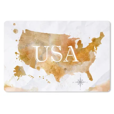 Produktbild von MuchoWow® Mauspad Mousepad Vereinigte Staaten - Weltkarte - Ölfarbe 27x18 cm - Mousepads - Maus Mat - Pad - Mausunterlage - Büroartikel - Desk Matten