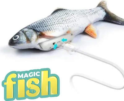 Obrázok produktu pre Magic Fish the original - hračka pre mačky, krútiaca sa rybka, s mätou, USB, plyšová, 32 cm - z TV reklamy