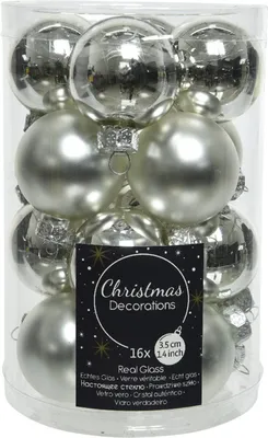 Produktbild von Baumkugel -Classic- 16er-Set Glas 3cm silber