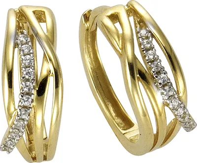 Produktbild von F Creole 333/- Gold 1,5cm mehrfarbig Zirkonia weiß 371310420