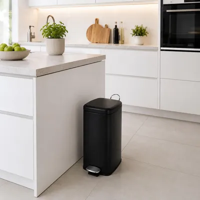 Produktbild von Metall Mülleimer Treteimer Abfalleimer Tretmülleimer 20L Schwarz