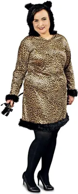 Produktbild von K31472308-44-46 Damen Leopard Kleid-Kostüm mit Kaputze Gr.44-46