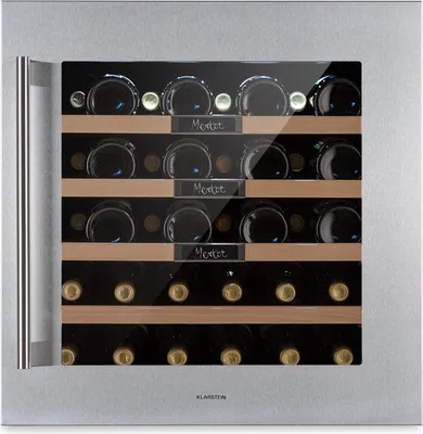 Produktbild von Klarstein Einbau-Weinkühlschrank, Kleiner Getränkekühlschrank Schmal, 1 Zone Weinkühlschrank mit Glastür, Indoor/Outdoor Beersafe, Kühlschrank Klein mit UV-Schutz, 5-20°C, 36 Flaschen