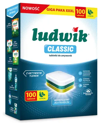 Produktbild von Ludwik 5900498019636, Geschirrspülmittel, Tablet, Zitrone, 100 Stück(e)