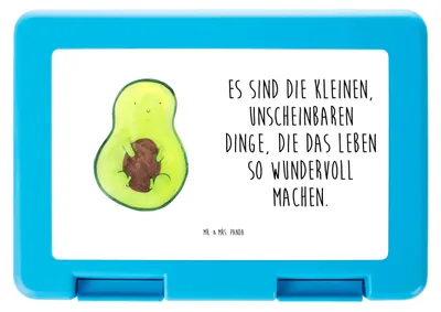 Produktbild von Mr. & Mrs. Panda Snackbox Avocado Kern - Weiß - Geschenk, Baby, Liebe, Pflanze, Bentobox, Frühstücksbox, Spruch Leben, Lunchbox, Brot Aufbewahrungsbox, Bento Box