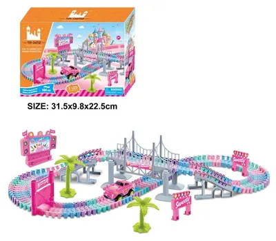 Image de Pink Magic Track – Circuit automobile flexible et magique avec LED – 144 pièces « Circuit rose »