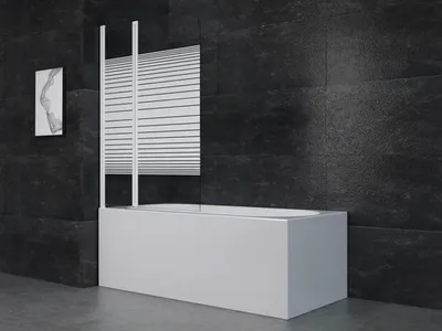 Obrázek produktu pro Vanová zástěna 2dílná Aurlane White Elegance 2 100x140 cm čiré sklo barva profilu bílá BWF250W