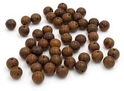 Produktbild von Vintageparts Holzperlen Wengeholz dunkelbraun 8,5 mm, 50 Stück