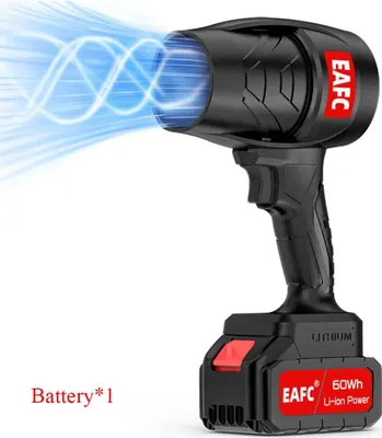 Imagen del producto de Soplador de aire, turbomotor de alto rendimiento, diseño versátil de mano, incluye 1 batería, funciona con batería