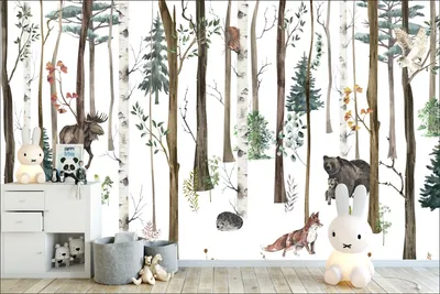 Immagine prodotto di Deco-Wall | Carta da parati fotografica Viles - Camera dei bambini | Foresta | 300x200 cm | Carta da parati | Adesivi murali per bambini