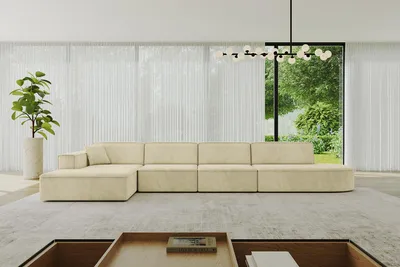 Produktbild von ALTDECOR Ecksofa in L-Form IREA-L3-v4 412x165x77 cm Beige Corner Sofa Eckcouch Couch Wohnlandschaft Cauchsofa