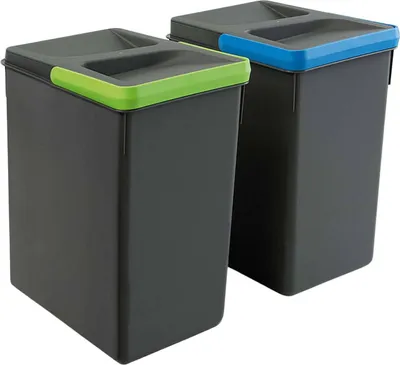Immagine prodotto di Emuca Recycle 2x7l bidone per la raccolta differenziata 2 unità Argento Argento Taglia unica