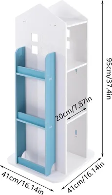 Immagine prodotto di Scaffale per libri per bambini, design a 4 ripiani, materiale ecologico, blu