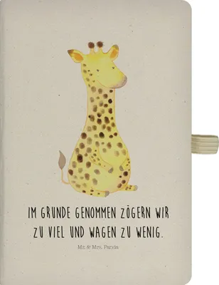Produktbild von Mr. & Mrs. Panda Adressbuch Giraffe Zufrieden - Transparent - Geschenk, Notizbuch A5, Reisetagebuch, Afrika, Abenteuer, Glück, Journal, Kladde, Skizzenbuch