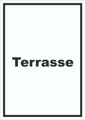 Produktbild von Terrasse Schild mit Text hochkant A4 (210x297mm)