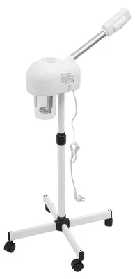 Produktbild von Gesichtsbedampfer Gesichtssauna - Professioneller Ozon Gesichtsdampfer - 750 W, digitaler Timer 0–20 Min, höhenverstellbar 58–68 cm, 600 ml Tank, Rollständer - Weiß