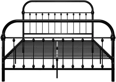 Produktbild von Bettgestell - Metallbett - Bett für das Schlafzimmer - Einzelbett - Bettrahmen - Schwarzer Metallrahmen