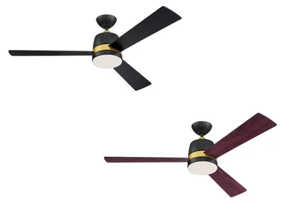 Produktbild von Deckenventilator Tristan Schwarz 132 cm mit Beleuchtung und Fernbedienung