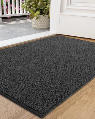 Produktbild von Ibenzoa® Schmutzfangmatte 60×110 cm – waschbare, saugfähige Türmatte für Innen & Außen mit rutschfester Unterseite, Grau