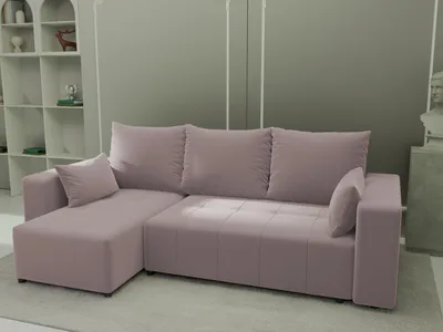 Produktbild von 4ALL HOME Ecksofa mit Schlaffunktion Tico 246x145 cm - Couch - Sofa mit Bettkasten - Eckcouch - L-Form - Schlaffsofa - Schlafsofa mit Bettkasten - Universal Royal Velvet 16 Powder Pink