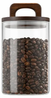 Vorratsdose mit Holzdeckel, luftdicht, 1000 ml, Borosilikatglas