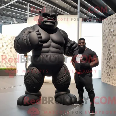 Zdjęcie produktu dla Black REDBROKOLY Strongman-maskotdraktfigure to kombinezon z kombinezonem i omslag