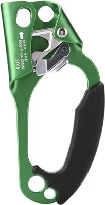 Produktbild von Seilklemme mit geradem Griff für Kletterausrüstung, kompatibel mit 8 bis 13 mm Seilen (Grün)