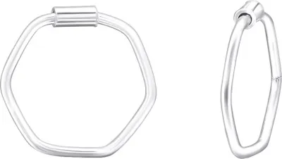 Produktbild von Creolen Ohrringe 925 Sterling Silber Hexagon 10mm