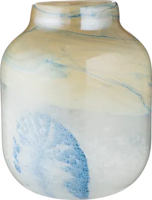 Produktbild von Casablanca by Gilde Vase "Fresh" creme mit blauer Wischung, durchgefärbt, H.24 cm, Öffnung: D.9cm, 50932