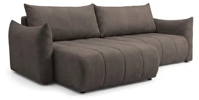 Zdjęcie produktu dla Narożnik Flo, z funkcją spania, do salonu, tkanina Poso, brązowy (04)