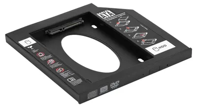 Image de Boîtier pour disque dur SATA 2,5 pouces, support pour disque SSD, adaptateur pour lecteur optique DVD pour ordinateur portable (9,5 mm)