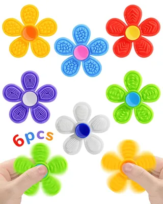 Immagine prodotto di Set di 6 fidget spinner in silicone per alleviare lo stress