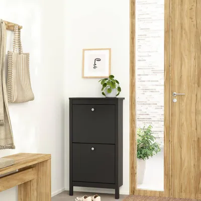 Immagine prodotto di Dmora Scarpiera Tisoy 24.6x53.8x102.9h cm Nero, 8 Paia 2 Ante