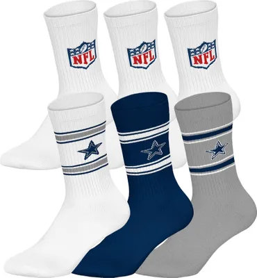 Produktbild von NFL Uni Socken, 6er Pack - NFL Teams, 6Pack Crew Socks, Football, Logo, Baumwollmischung Dallas Cowboys/Weiß 39-42