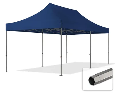 Produktbild von TOOLPORT 3x6m Stahl Faltpavillon, ohne Seitenteile, dunkelblau