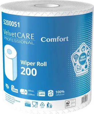 Obrázek produktu pro czyściwo celulozowe BIAŁE 2-warstwy 260mm/200m - 800 listków 264x250mm