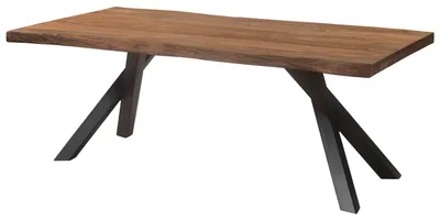 Immagine prodotto di MASSIVMOEBEL24 | Tavolo da pranzo in legno di sheesham 220x100x76 verniciato grigio / gambe ad A antracite matt FREEFORM 5