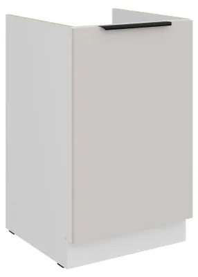 Produktbild von Küchen Spülenunterschrank 50 cm COMO Kaschmir beige matt + Weiß matt Küche Küchenzeile Küchenblock Einbauküche