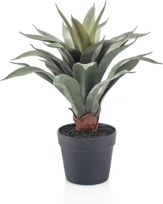 Produktbild von artplants.de Künstliche Drachenbaum-Agave RUPUN im Dekotopf, grün, 45cm - Kunst Agave