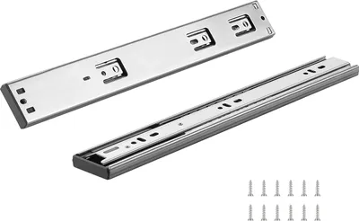 Obrázek produktu pro SucceBuy 6 párů pojezdů zásuvek 406,4 mm, boční pojezdy, robustní ocelové pojezdy s plným výsuvem, měkké zavírání, bezhlučné pojezdy, nosnost 100 lbs
