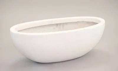 Produktbild von Elegant Einrichten | Pflanzkübel | Fiberglas | oval | 65x31xH25cm | perlmutt weiß.