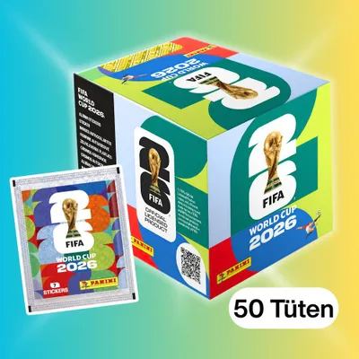 Obrázok produktu pre Panini FIFA World Cup 2026 Sticker Display – 50 Tüten mit insgesamt 350 Stickern