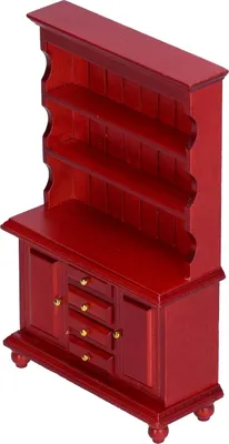 Produktbild von 1:12 Puppenhaus Holz Bücherregal Schrank Schrank Mini Möbel Spielzeug (Rotholzfarbe)
