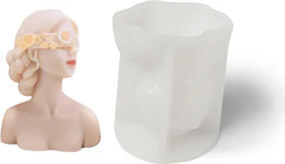 Produktbild von Silikon-Kerzenform - Frau mit verbundenen Augen, 98 x 78 x 58 mm