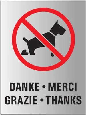 Produktbild von Warnschild - Kein Hundeklo | 200 x 150 mm selbstklebend Aluminium silber matt eloxiert