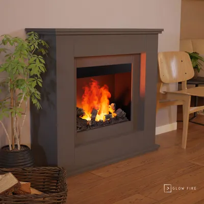 Produktbild von GLOW FIRE Elektrokamin 'Athene Opti Myst' | Wasserdampf Kamin mit Heizung inkl. Holz in schwarz als Standkamin| HxBxT: 118x122x37 cm
