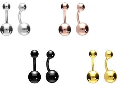 Produktbild von Bauchnabelpiercing Titan Bananabell Gold Stablänge: 6mm