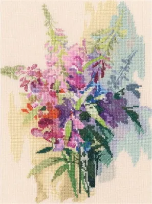 Obrázek produktu pro RTO křížková výšivka - sada "Raspberry Willowherb", počítaný vzor, 19x25cm