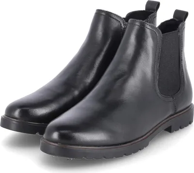 Image de Tamaris Femmes Bottines/ Chelsea Boots Noir Cuir Taille : 37