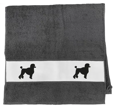 Produktbild von Huuraa Handtuch Pudel Silhouette 50x100cm Graphite Baumwolle Handtuch Geschenkidee